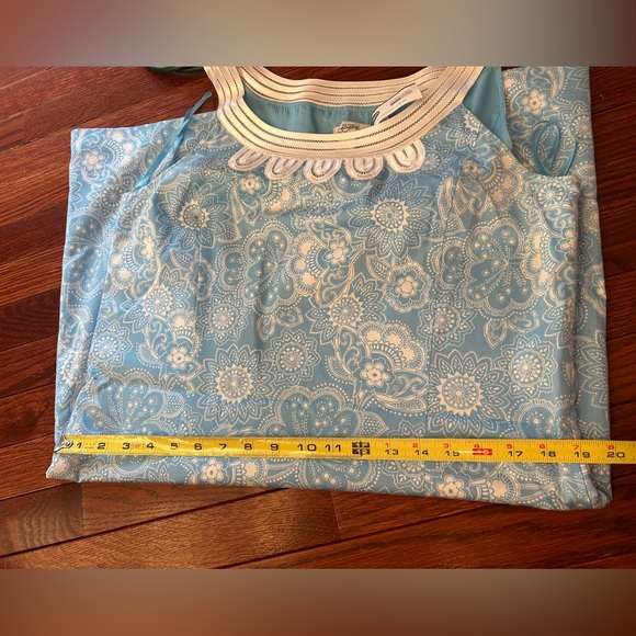 Ann Taylor LOFT Blue & White Floral Lace Trim Sleeveless Shift Dress Size 12 NWT - Picture 14 of 14